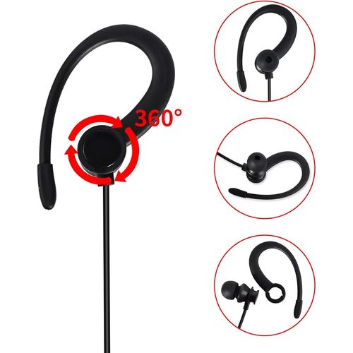 Oreillette Radio légère en Forme de G Compatible avec Les Talkie-walkie Retevis Kenwood RT24 UV5R TK250 TK320 (Noir,1 Pack).[W207]