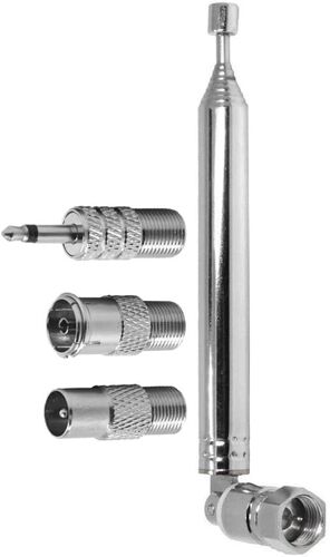 Antenne radio FM DAB télescopique de rechange 76 cm 7 sections avec connecteur mâle de type F et 3 convertisseurs pour radio TV AV, Antenne d'intérieur