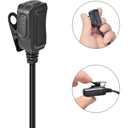 Safety Radio Earpiece Compatible with Motorola TLKR-T60 T80 T82 T-92 H2O T80 Extreme T82 Extreme Lightweight G-Shape Walkie Talkie with Mic (Red,2 Pack)