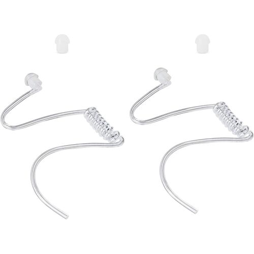 KALANKA-Lot de 2 bobines d'air acoustiques de rechange, tube audio caché avec embouts en forme de champignon pour talkie-walkie, kit de casque radio bidirectionnel (transparent)