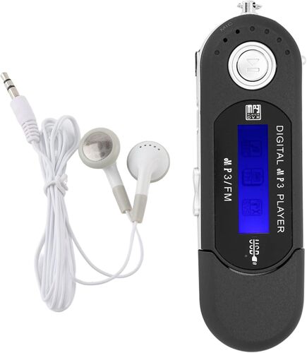 Lecteur MP3 Numérique, Lecteur MP3 USB De Musique Portable avec Support D'écran LCD Carte Micro SD/mémoire 32 Go Radio FM Enregistreur Vocal Carte TF(Noir)
