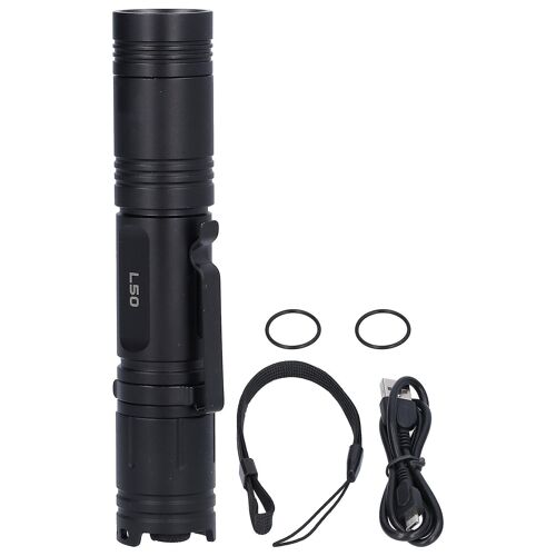 Lampe torche LED L50 rechargeable par USB, étanche IP68, pour camping en extérieur, type US