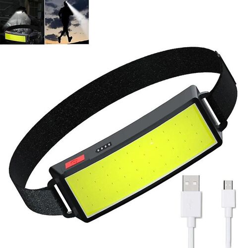 Lampe Frontale Portable À Led Cob Rechargeable Par Usb, Idéale Pour Le Camping, La Pêche, Le Cyclisme Ou Les Urgences.