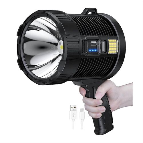 Projecteur rechargeable, lampe torche LED 100 000 lumens, super projecteur solaire d'extérieur