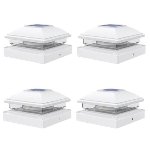 Lot De 4 Lampes Solaires D'extérieur Pour Poteaux De Clôture, 16 Led, Étanches, Pour Terrasse Et Clôture