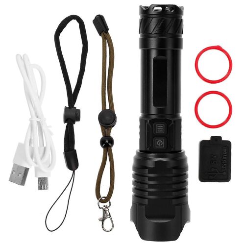 Lampe torche rétractable P99 en alliage d'aluminium avec chargeur USB pour l'extérieur