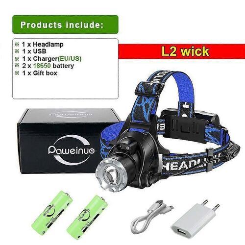 Lampe Frontale Led Xhp360 La Plus Puissante, Rechargeable Par Usb 18650, 2 Cob, Idéale Pour Le Camping Et La Pêche-Xm L2 C