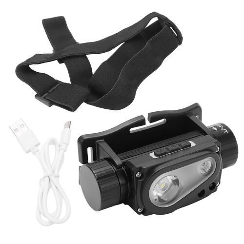 Lampe Frontale À Led Rechargeable, Lampe Frontale À Induction, Étanche Ipx4, Pour Le Camping, La Course À Pied, Le Cyclisme Et La Pêche.