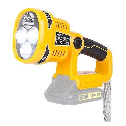 Lampe torche portative à LED pour batterie Dewalt 12 W 14,4-20 V, batterie au lithium, projecteur USB, lampe d'extérieur