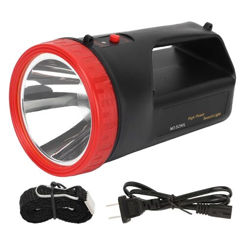 Lampe de poche d'urgence LED portable, projecteur d'extérieur rechargeable haute puissance, léger et durable, noir, S290L, batterie intégrée, prise US
