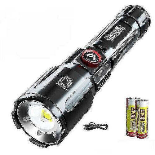 Lampe De Poche Laser Blanche Haute Intensité Ultra-Lumineuse, Rechargeable, Pour La Maison Et L'extérieur, Forte Luminosité, Longue Portée, Lampe Au Xénon (Livraison Gratuite)