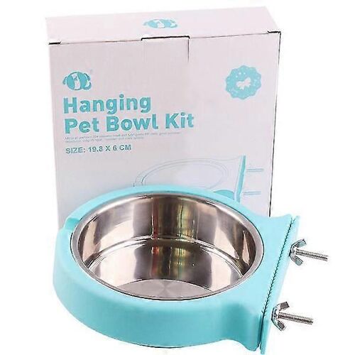 Gamelle Suspendue En Acier Inoxydable Avec Bol Amovible Pour Cage À Chien. Nourriture Et Eau.