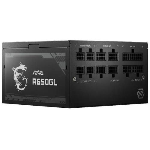MSI MAG A650GL - Alimentation électrique (interne) - ATX12V / EPS12V - 80 PLUS Gold - CA 100-240 V - 650 Watt - PFC active