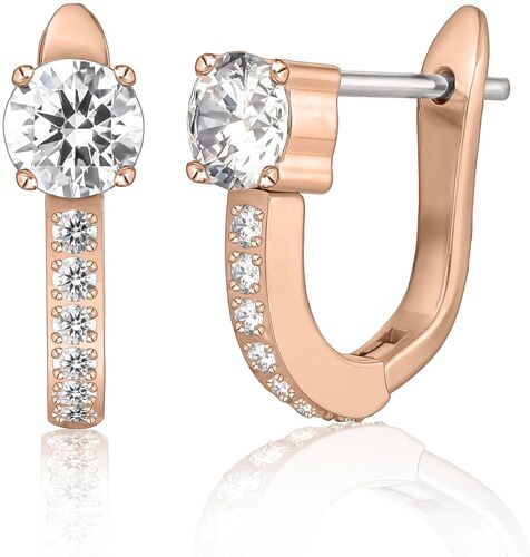 Limerencia Women's Titanium Hoop Earrings, Silver, 10 Mm Medical Hypoallergenic Hoop Earrings With Shiny Zirconia For Sensitive Ears, Fashion Jewellery Women.