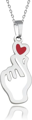 Kpop Collier Pour Femme En Argent Avec Pendentif En Forme De Coeur En Acier Inoxydable - Cadeau Pour Les Fans, Concert, Rentrée Des Classes, Cadeau D'anniversaire Pour Fille, Petite-Fille