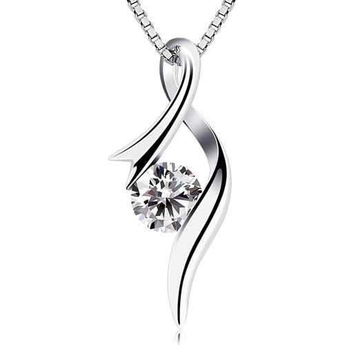 Women's 925 Sterling Silver & Cubic Zirconia Twist Heart Collection Luxury Handcrafted Jewellery Ideal Gift For Valentine's Day/Anniversary/Wedding