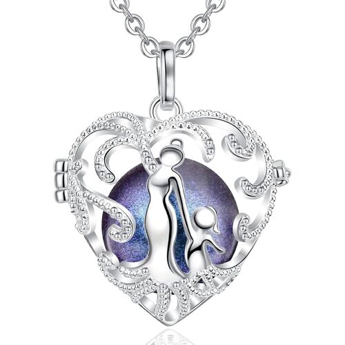 Bola Pregnancy Necklace With Mother And Baby Pendant Music Chime Bell For Pregnant Women, Christmas Birthday Gift, Chain 114 Cm