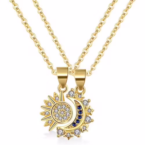 Collier Couple Soleil Et Lune Cadeau Pour Couple Collier Fantaisie Pour Les Couples Et Les Meilleurs Amis