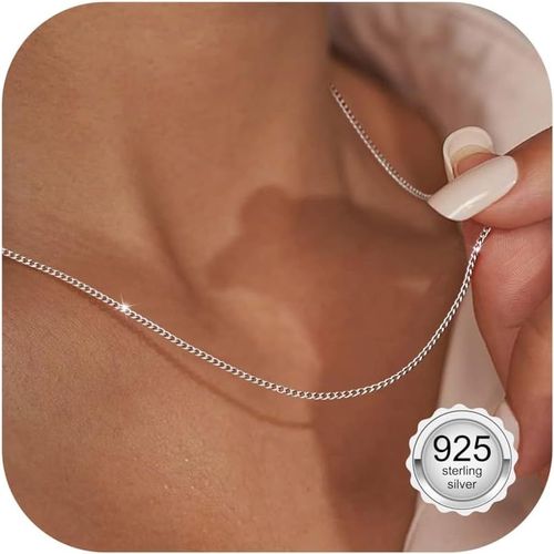 Jum-Chaine Argent Femme 925/1000 Chaîne Cubaine Gourmette De 1.5 Mm Collier Argent Femmes Sans Pendentif Longueur 41 46 51 56 61cm
