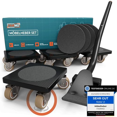 ASFASFq-Leve Meuble innovant pour Meubles Lourds - 4 Chariots de Transport et 1 lève-Charge (avec Patins antidérapants) - roulettes pour Meubles Lourd en TPE - deplace Meuble Lourd sans Effort