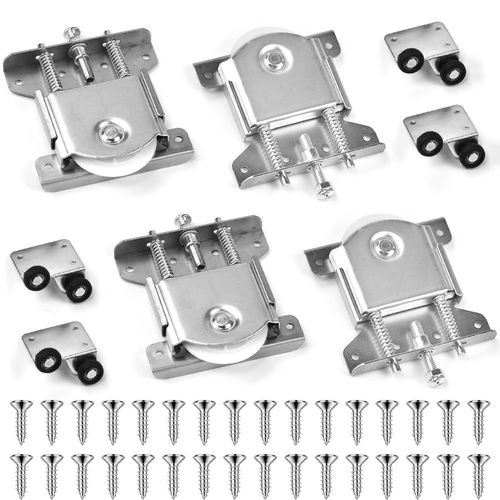 ChenQuanSarl-4Paires De Roulette Porte Coulissante Placard, Roues De Garde-Robe Coulissantes Roulette Placard Coulissant Roulette Coulissant Armoire Pour Placard, Vitrines, Remplacement Porte Rouleau