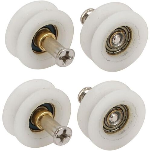 sourcingmap 4pcs Sliding Door Cupboard Cabinet Wheel 23mm Dia Wheel Plastic Roller Bearing Roller