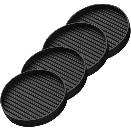 Noir 4pcs 3 X 3 Pouces Rond Antidérapant Tapis De Meubles En Caoutchouc Antidérapant Roulette Tasse, Jambières Coussin Canapé, Chaise, Pied Et Lit Stop Antidérapant Meubles Protecteur De Sol