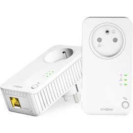 Powerline 600 Kit-Duo Prises CPL-Kit CPL-600 Mbps-Compatible Toute Box/Routeur-Port Ethernet + Prise Filtrée-Installation Rapide-Internet Haut Débit Partout -POWERL600DUOFRV2