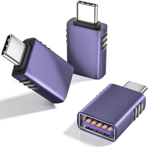 Adaptateur USB C vers USB 3 pièces, 10Gbps Adaptateur USB C Mâle vers USB 3.2 Femelle OTG, Thunderbolt 4 vers USB 3.2 Adaptateur Compatible avec iPhone 16 15 Pro Max, MacBook, iPad, Samsung