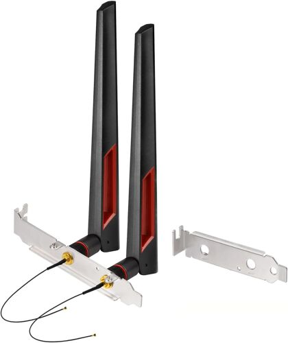 Antenne Wifi Double Bande 2.4Ghz 5.8Ghz 8Dbi Rp-Sma + Câble 25Cm À Rp-Sma Femelle Câble D'Extension+Couvercle De Slot Pci, Pour M.2 Ngff (2 Pièces)