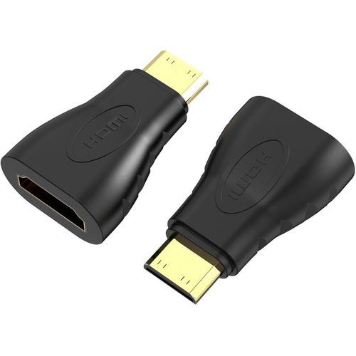 2 pièces Adaptateur Mini HDMI 4K HDMI, Mini HDMI vers HDMI (plaqué Or, FullHD), Adaptateur Mini HDMI, Adaptateur HDMI Mini HDMI, Adaptateur Mini HDMI vers HDMI, Adaptateur HDMI Mini HDMI