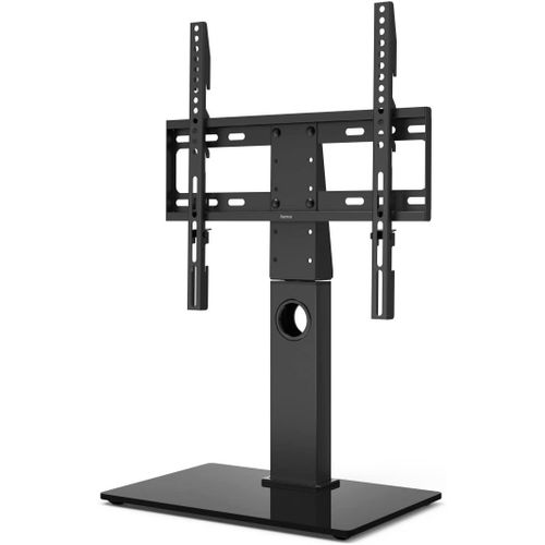 Support Tv Sur Pied Pivotant 60° Réglable En Hauteur Garantie 10Ans (Socle Pour Tv 32 À 55 Pouces, Pied Tv Stable, Base En Verre Trempé, Cache Cables, Jusqu'À 30Kg, Vesa Jusqu'À 400 X 400) Noir