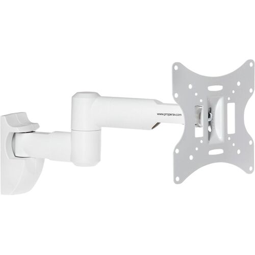 ProperAV Support TV à bras oscillant inclinable et pivotant de 23 à 43 po jusqu'à 30 kg - Blanc