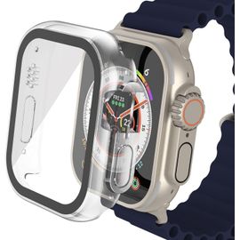 2 Pièces Ultra Mince Verre Trempé Coque Pour Apple Watch Ultra 2(2023) / Ultra 49mm, Pc Couverture Complète Protection Écran Compatible Avec Iwatch 49mm (2 Transparente)