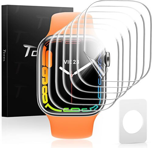 6pcs Screen Protector For Apple Watch Series 9/8/7 45mm, Bubble Free Scratch Resistant Hd Premium Quality Transparent Soft Tpu Film Protector For Apple Watch 45mm