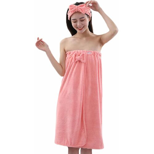 KAL-Peignoir De Bain Ensemble 3Pcs Bonnet Serviettes Cheveux Séchage Rapide Et Bandeau Cheveux Serviette De Bain En Microfibre Draps De Bain Robe De Bain Douche Natation Serviette Plage Spa