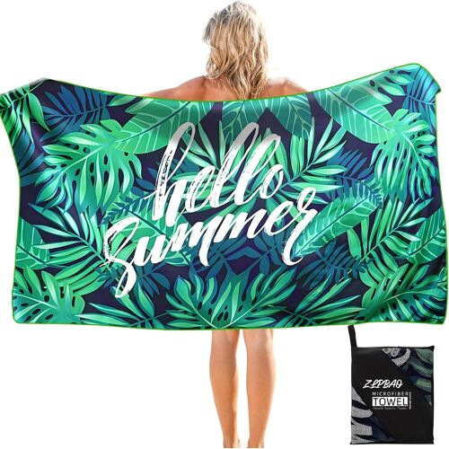 Kal-Serviette De Plage En Microfibre, Serviette De Bain, Anti-Sable Et À Séchage Rapide, Couverture De Plage Absorbante Pour Plage Pour Plage, Voyages, Natation, Piscine, Camping,Vacances