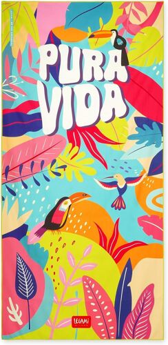 Serviette De Plage Légère,Serviette De Plage En Microfibre,Serviette De Plage Compacte,Résistante Au Sable,Séchage Rapide,Ultra-Absorbante,Peu Encombrante,85 X 180 Cm,Pura Vida 