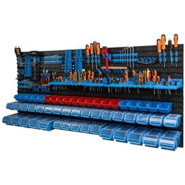 Étagère Murale 173 X 78 Cm Avec 60 Pcs Boîte Avec Un Couvercle Plastique Xl