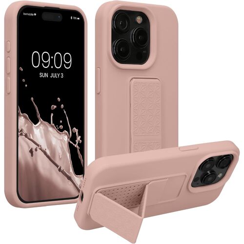 KAL-Coque Compatible Avec Iphone 15 Pro - Housse Avec Support Doigt En Tpu Silicone - Protection Avec Fonction Support Rose Ancien