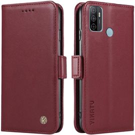 Kal-Coque Pour Oppo A53s/Oppo A53 2020 Etui, Simple Retourner Cuir Magnétique Anti Chute Portefeuille Protection Housse, Winered