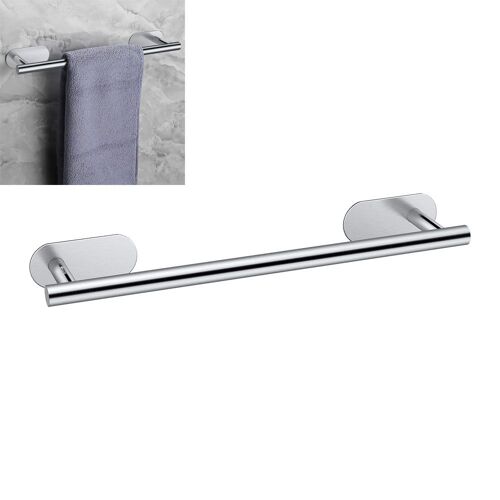 Porte-serviettes mural de 40 cm, auto-adhésif, en acier inoxydable, sans perçage, étanche, pour salle de bain et cuisine