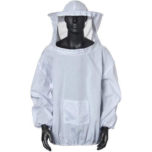 Veste D'apiculteur, Vêtement D'apiculture À Double Fermeture Éclair, Protection Anti-Acariens Et Anti-Piqûres, Idéal Pour La Pêche En Plein Air (Blanc)