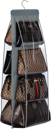 Rangement Suspendu Sac a Main, Organisateur de Sacs à Main Suspendu à 8 Poches Organisateur de Placard en Tissu Oxford pour Chambre à Coucher du Placard Familial, Pliable et Ajustement Universelropylè