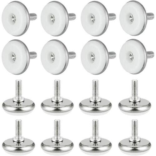 30 x M6 Screw Furniture Legs, Iron and Plastic Furniture Leveling Feet, Non-Slip Chair Table Legs, M6 Furniture Feet for Furniture Floor Protection Against Noise (White)