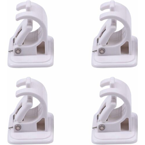 4pcsCrochet Auto Adhesif Rideau,Support Tringle Rideaux Sans Percage,Crochets Muraux Auto-Adhésifs,Tringle à Serviette,Support Mural,Fixations Sans Perçage Tige Support pour Rideau Canne,Cuisine?