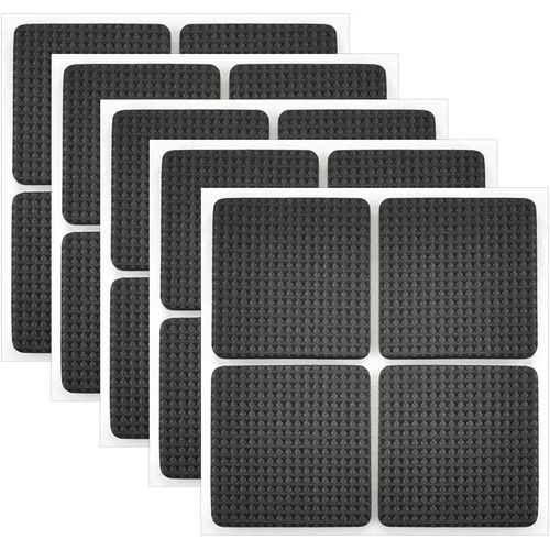 20 X Non-Slip Rubber Pads Adhesive Felt Pads Furniture Pads For Protecting Tables, Wood Floors, 4.2 X 4.2 Cm (Black)