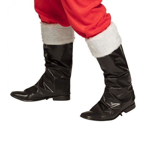 Jambières Noires Fourrure Blanche Père Noël