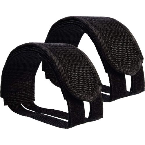 Asfasfq-Store ¿Marque Francaise Sangle Pedale Velo|Lot De 2|¿¿Garantie A Vie¿¿-Cale Pied Velo En Nylon Pour Velo Fixie/Vtt/Vtc/Bmx/Bicyclette-Accroche Velo Couleur Noir