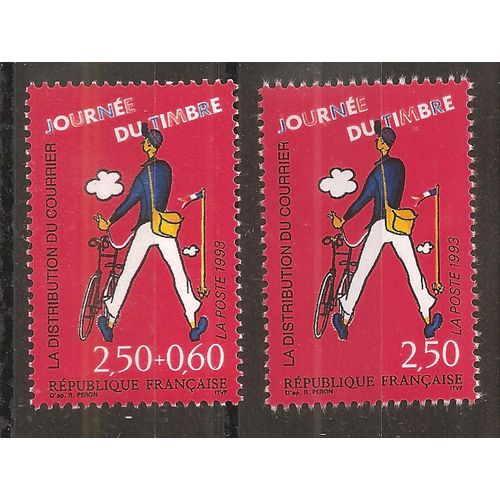 2792 - 2793 (1993) Journée Du Timbre 2f50 + 60c Et 2f50 N** (Cote 1,4e) (7805)